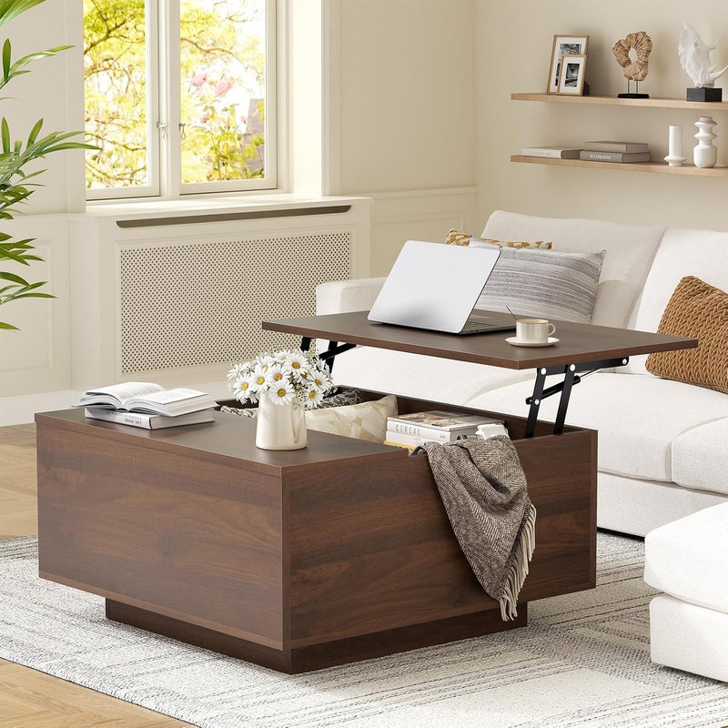 Lift Top Coffee Table with Hidden Storage 80