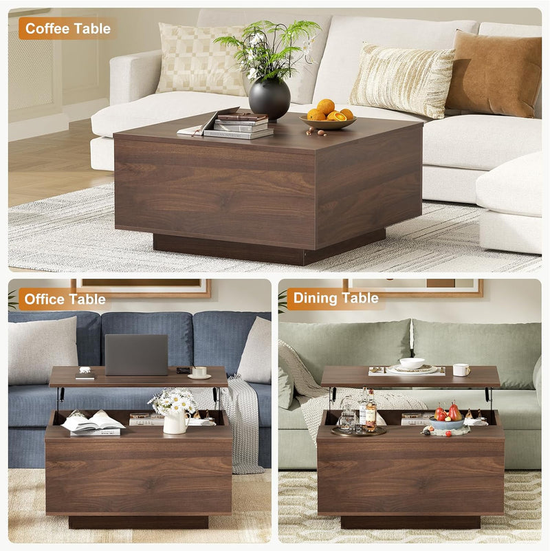 Lift Top Coffee Table with Hidden Storage 80