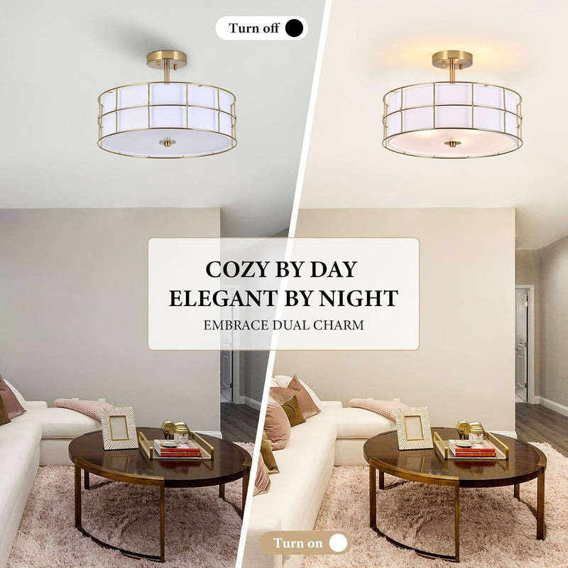 Ceiling Light 3-Light Semi Flush Mount Lights
