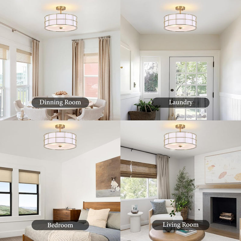 Ceiling Light 3-Light Semi Flush Mount Lights