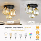 Light 3 Lights and Shade Crystal Fitting Semi