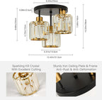 Light 3 Lights and Shade Crystal Fitting Semi