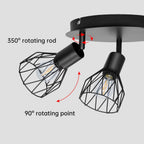 Light Fittings for Ceilings Adjustable Metal Wire Cage