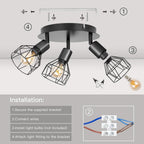 Light Fittings for Ceilings Adjustable Metal Wire Cage