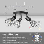 Light Fittings for Ceilings Adjustable Metal Wire Cage