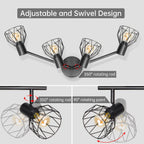 Light Fittings for Ceilings Adjustable Metal Wire Cage