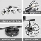 Light Fittings for Ceilings Adjustable Metal Wire Cage