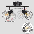 Light Fittings for Ceilings Adjustable Metal Wire Cage