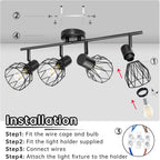 Light Fittings for Ceilings Adjustable Metal Wire Cage