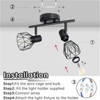 Light Fittings for Ceilings Adjustable Metal Wire Cage