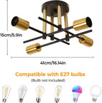 Light Fixture 4-Light Industrial Chandelier with E27 Base