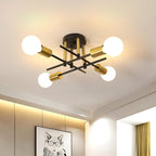 Light Fixture 4-Light Industrial Chandelier with E27 Base