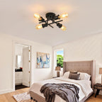 Light Fixture 4-Light Industrial Chandelier with E27 Base