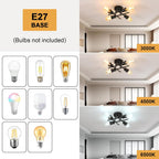 Light Fixture 4-Light Industrial Chandelier with E27 Base