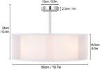 Light Modern Fabric Pendant Shade Large Drum Lampshade
