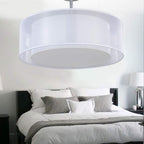 Light Modern Fabric Pendant Shade Large Drum Lampshade