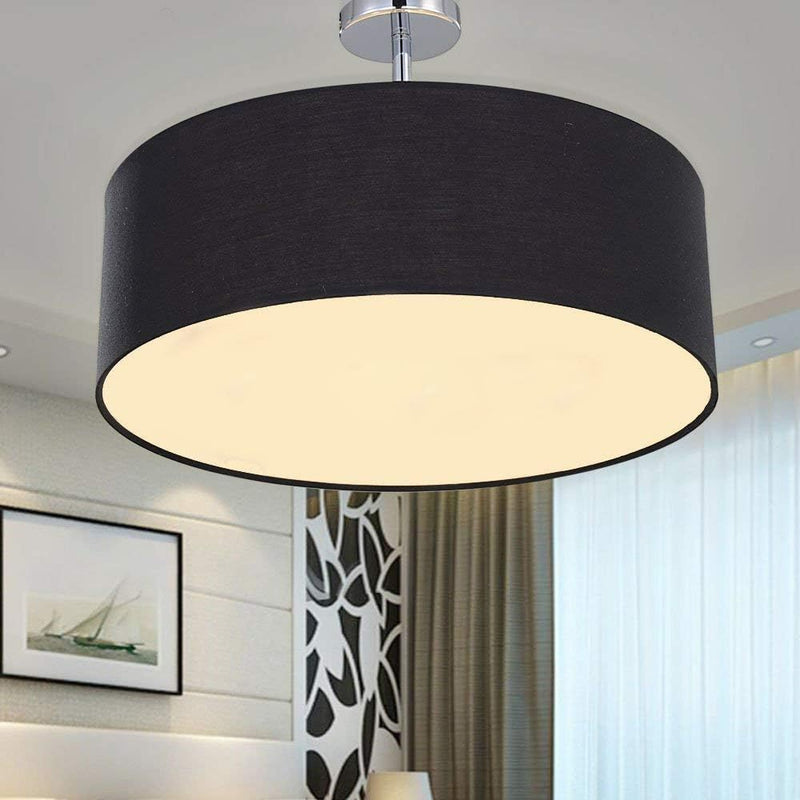 Ceiling Light Modern Fabric Pendant Shade Large Drum