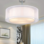 Light Modern Fabric Pendant Shade Large Drum Lampshade