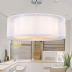 Light Modern Fabric Pendant Shade Large Drum Lampshade