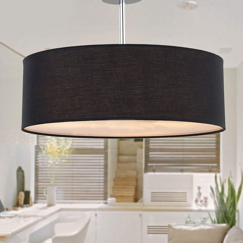 Ceiling Light Modern Fabric Pendant Shade Large Drum