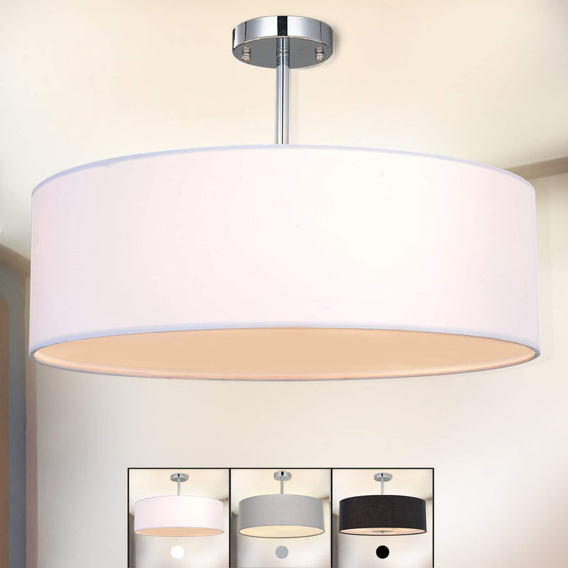 Ceiling Light Modern Fabric Pendant Shade Large Drum