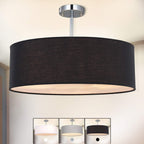 Light Modern Fabric Pendant Shade Large Drum Lampshade