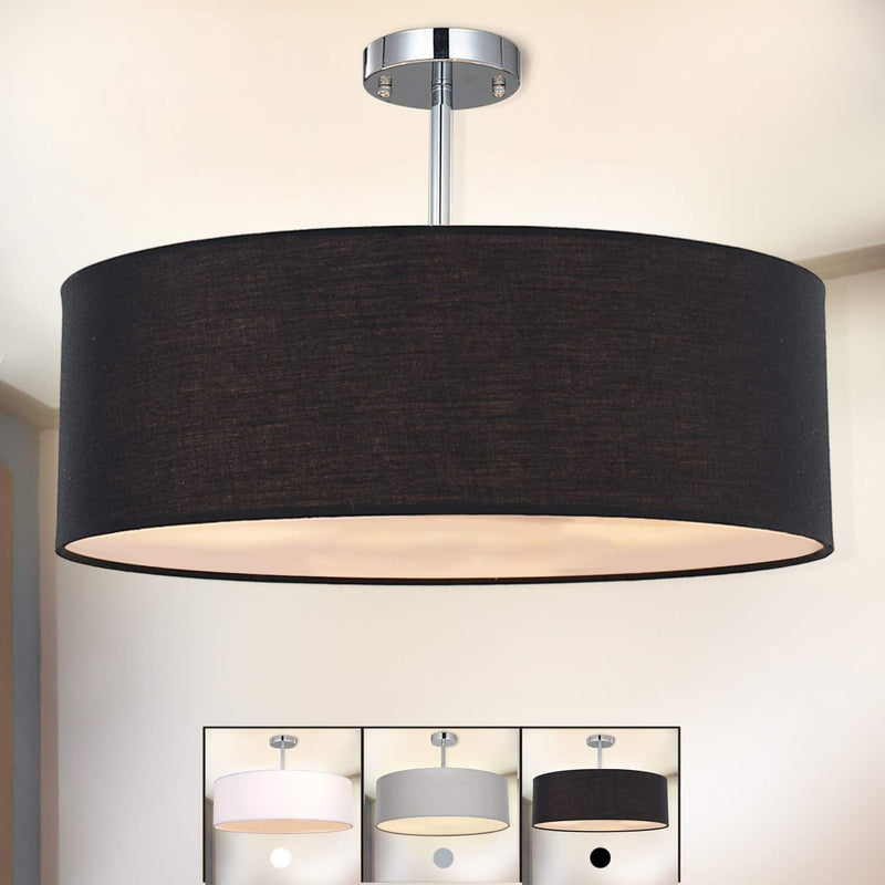 Ceiling Light Modern Fabric Pendant Shade Large Drum