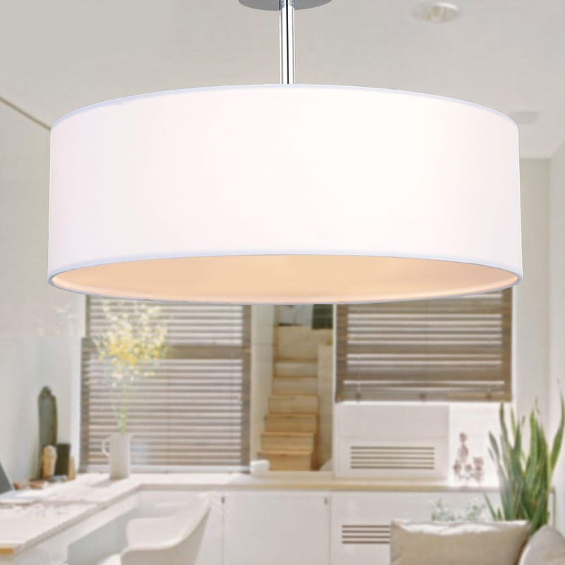 Ceiling Light Modern Fabric Pendant Shade Large Drum