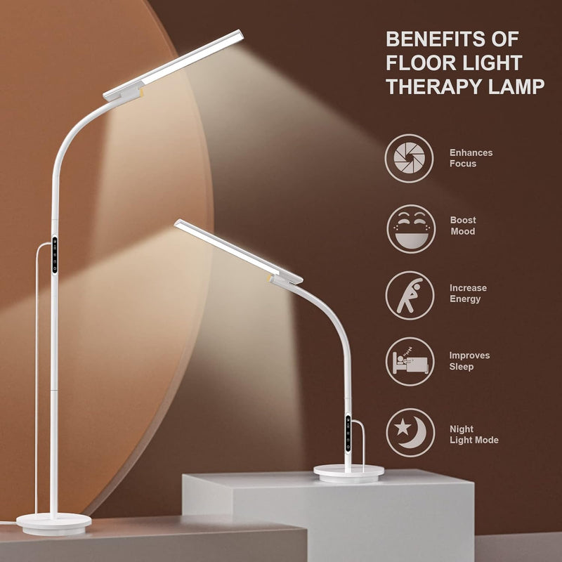 Sad Light Therapy Lamp Lux UV-Free Floor Standing