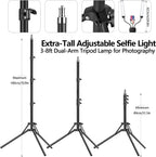 Light with 75'' Tripod Stand Dimmable 3 Colour
