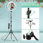 Light with Tripod Stand Phone Holder 10 Inch