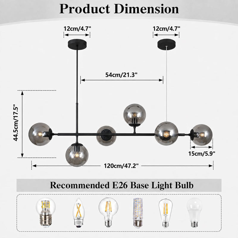 Lighting 6-Light Globe Chandelier Kitchen Island Light