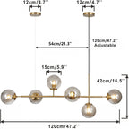 Lighting 6-Light Globe Chandelier Kitchen Island Light