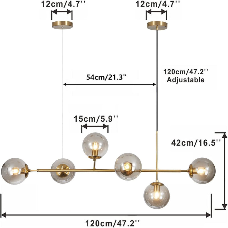 Lighting 6-Light Globe Chandelier Kitchen Island Light