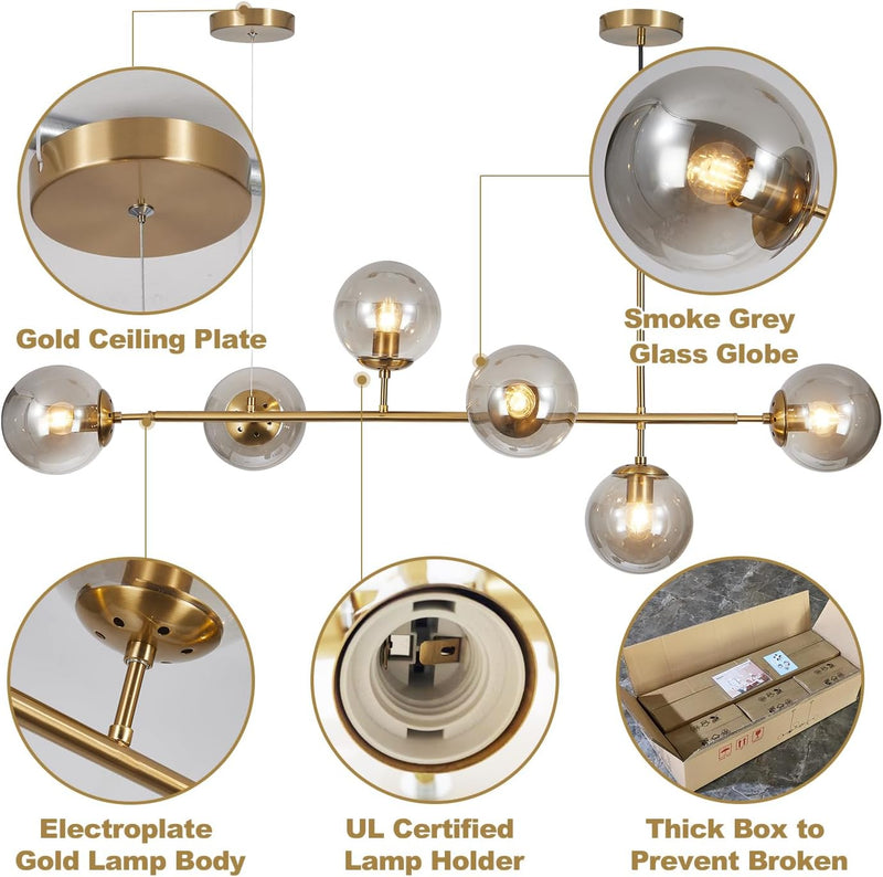 Lighting 6-Light Globe Chandelier Kitchen Island Light