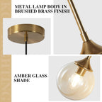 Lighting 7.1”mid-Century Modern Amber Glass Globe Pendant Light