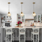 Lighting 7.1”mid-Century Modern Amber Glass Globe Pendant Light