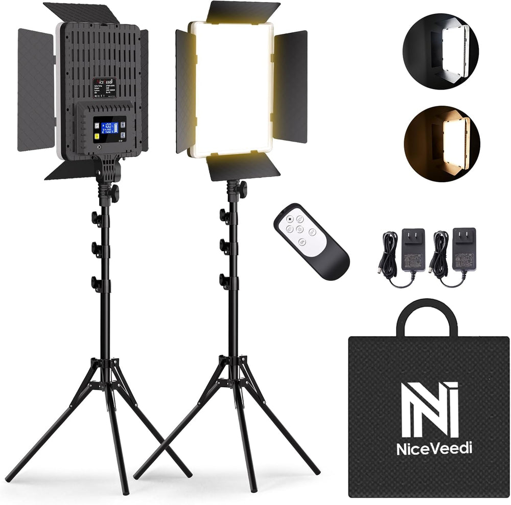 Lighting Bi-Colour Studio Lights -6500K 36W Dimmable LED (2Pack)