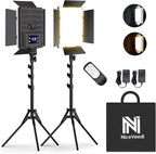 Lighting Bi-Colour Studio Lights -6500K 36W Dimmable LED (2Pack)