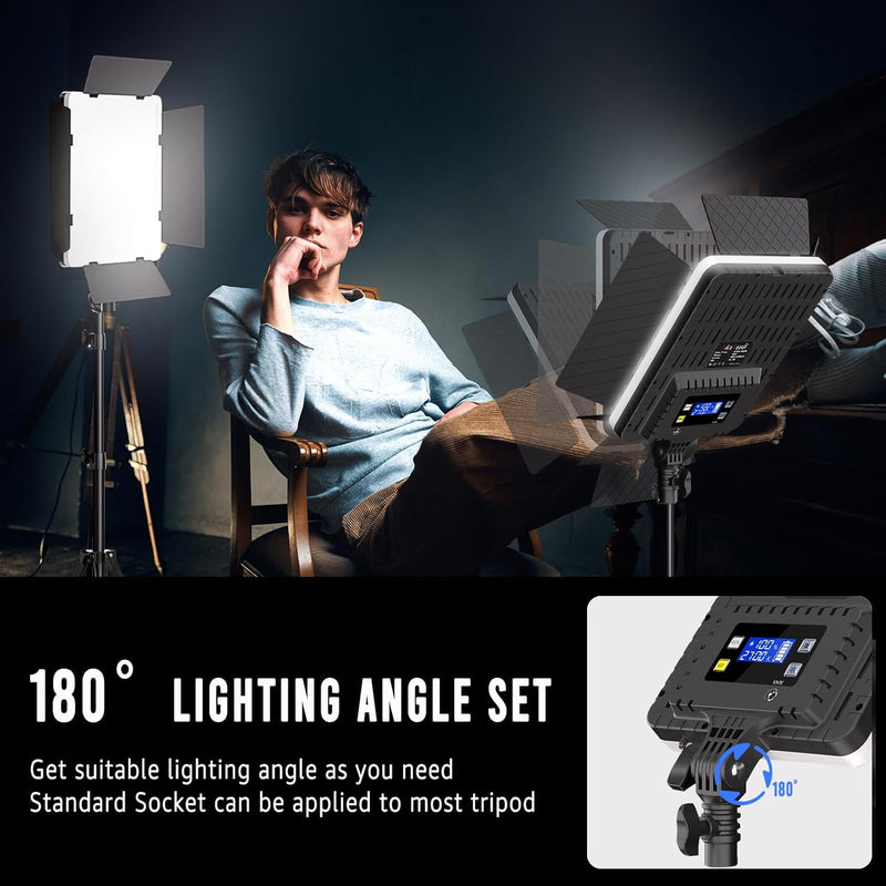 Lighting Bi-Colour Studio Lights -6500K 36W Dimmable LED (2 Pack)