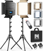 Lighting Bi-Colour Studio Lights -6500K 36W Dimmable LED (2 Pack)