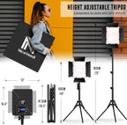 Lighting Bi-Colour Studio Lights -6500K 36W Dimmable LED (2Pack)