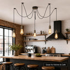 Lighting Industrial 5-Light Spider Pendant Light with Adjustable