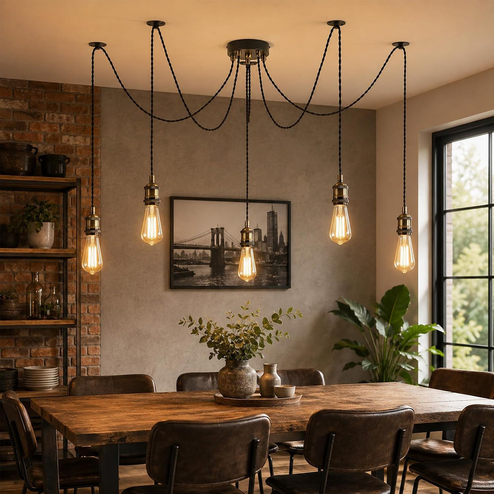 Lighting Industrial 5-Light Spider Pendant Light with Adjustable