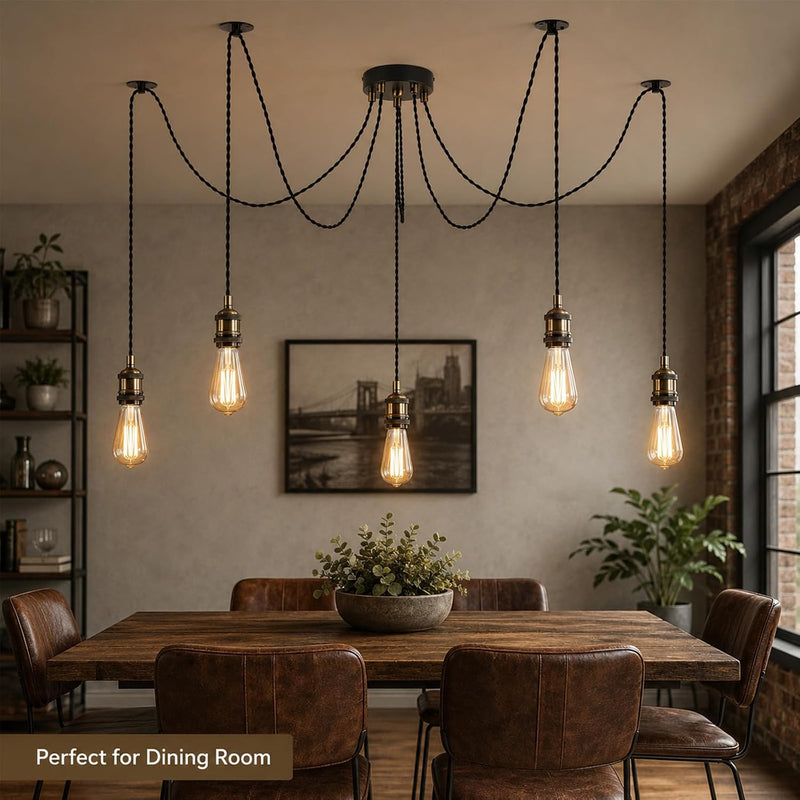 Lighting Industrial 5-Light Spider Pendant Light with Adjustable