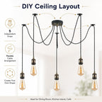 Lighting Industrial 5-Light Spider Pendant Light with Adjustable