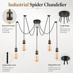 Lighting Industrial 5-Light Spider Pendant Light with Adjustable