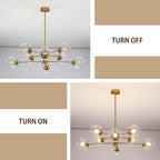 Lighting Mid Century Sputnik Chandelier 6-Light E27 Milk