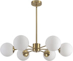 Lighting Mid Century Sputnik Chandelier 6-Light E27 Milk