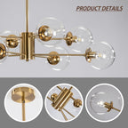 Lighting Mid Century Sputnik Chandelier 6-Light E27 Milk